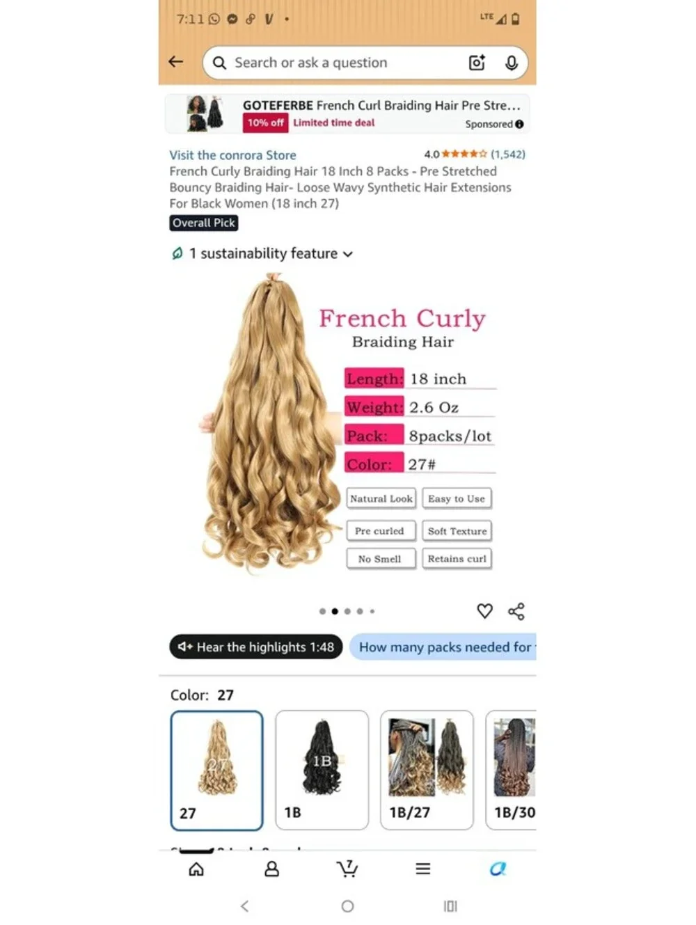 French Curly Braiding Hair French Curls Bouncy Braiding Hair Synthetic Hair ]